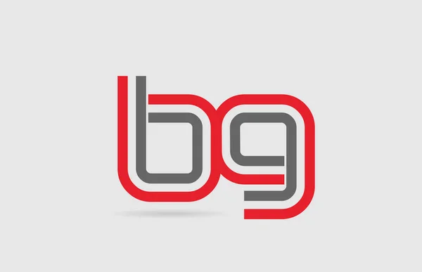 Röd grå alfabet bokstav logotyp kombination Bg B G för ikon design — Stock vektor