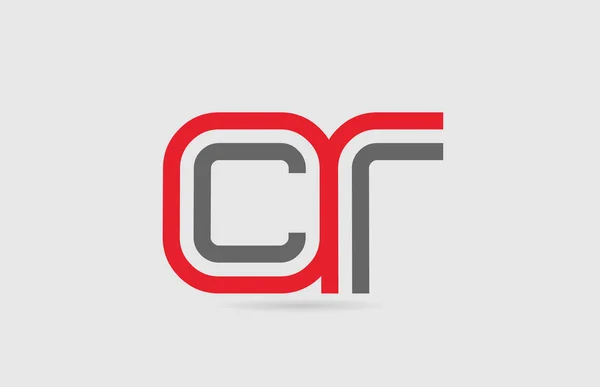 Красный серый алфавит буква логотип сочетание CR C R для иконки дизайн — стоковый вектор