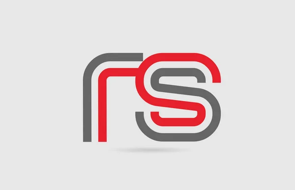 Red grey alphabet letter logo combination RS R S for icon design — Stock Vector