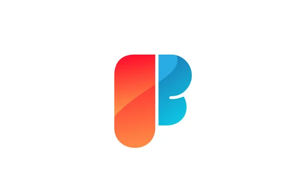 Иконка F оранжевый синий алфавит для дизайна логотипа компании — стоковый вектор