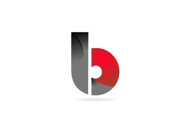 Αλφάβητο γράμμα b μαύρο γκρι κόκκινο για το λογότυπο της εταιρείας εικονίδιο σχεδιασμό — Διανυσματικό Αρχείο