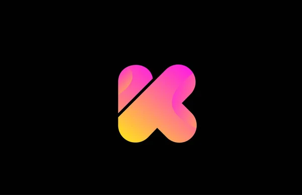 Letra K del alfabeto rosa para el diseño del icono del logotipo de la empresa — Archivo Imágenes Vectoriales
