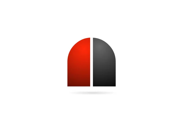 Egy betű logó ábécé ikon design piros szürke színekben — Stock Vector