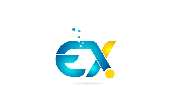 Combinación de letras ex e x alfabeto azul anaranjado para logotipo de la empresa — Archivo Imágenes Vectoriales