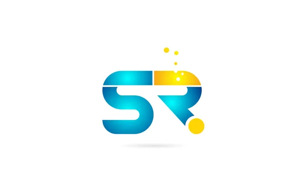 会社のロゴのための文字の組み合わせsr rオレンジ青アルファベット — ストックベクタ