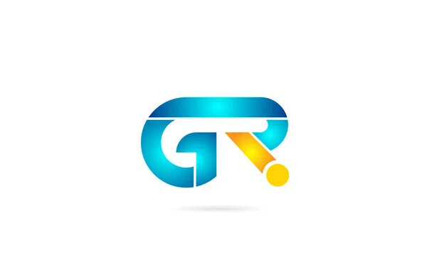Combinación de letras gr g r alfabeto azul naranja para el logotipo de la empresa — Archivo Imágenes Vectoriales