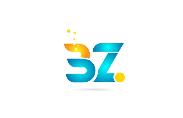 Lettre combinaison bz b z orange alphabet bleu pour le logo de l'entreprise — Image vectorielle