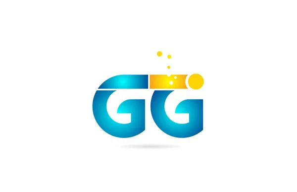 Комбінація літер ртуть g помаранчевий синій алфавіт для логотипу компанії — стоковий вектор