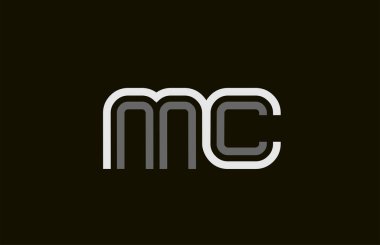 siyah ve beyaz çizgi Mc M C harfi alfabe kombinasyonu