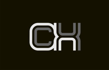 siyah ve beyaz çizgi Cx C X harfi alfabe kombinasyonu