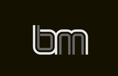 siyah ve beyaz çizgi Bm B M harfi alfabe kombinasyonu