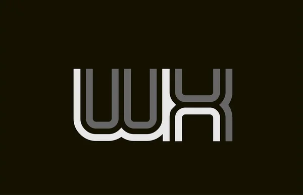 Preto e branco linha WX W X letra logotipo alfabeto combinação — Vetor de Stock