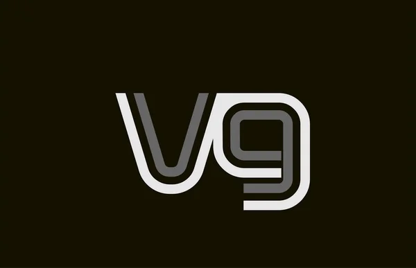 Черно-белая линия VG V буква логотипа алфавита — стоковый вектор