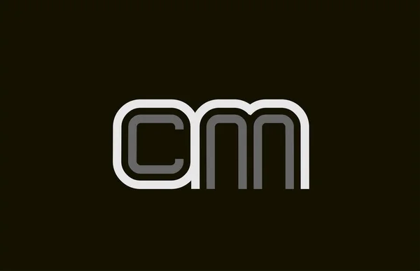 Black and white line CM C M letter logo alphabet combination — 스톡 벡터