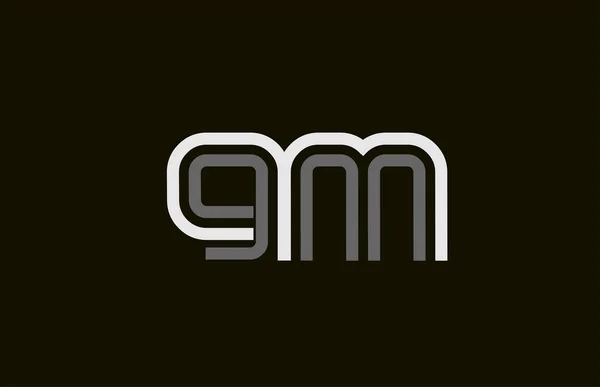 Línea en blanco y negro GM G M letra logotipo alfabeto combinación — Archivo Imágenes Vectoriales