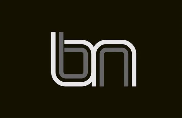 Чорно-біла лінія BN B N літери комбінація логотипів — стоковий вектор