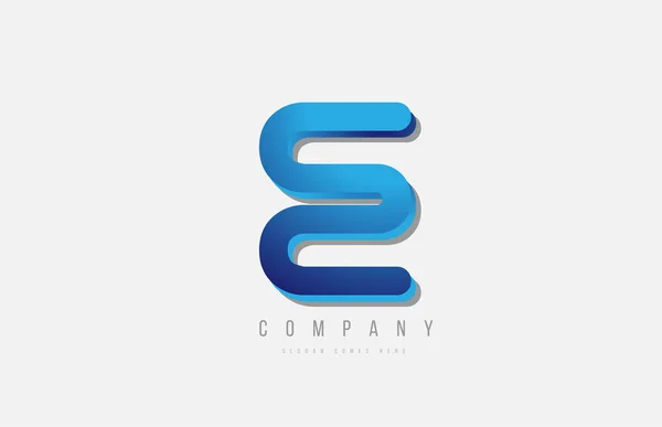 3d рядок синьої літери логотипу для дизайну піктограм — стоковий вектор