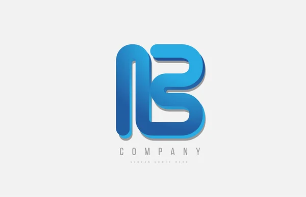 3d linha azul b letra logotipo alfabeto para design de ícone —  Vetores de Stock
