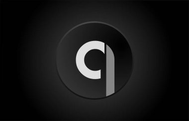 siyah ve beyaz alfabe harfi bir daire logosu tasarımı