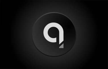 siyah ve beyaz alfabe harfi q daire logo simgesi tasarımı