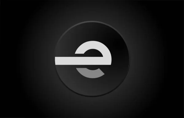 Alfabeto preto e branco letra e círculo logotipo ícone design — Vetor de Stock