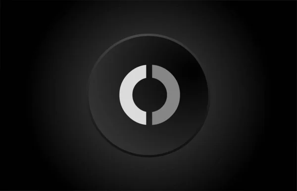 Alfabeto preto e branco letra o círculo logotipo ícone design — Vetor de Stock