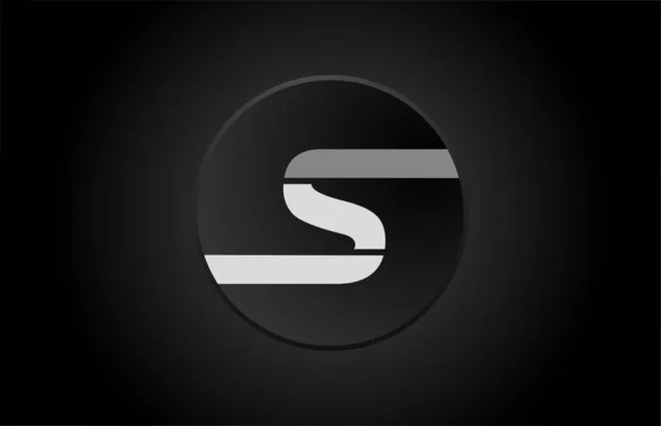 Fekete-fehér ábécé betű s kör logó ikon design — Stock Vector