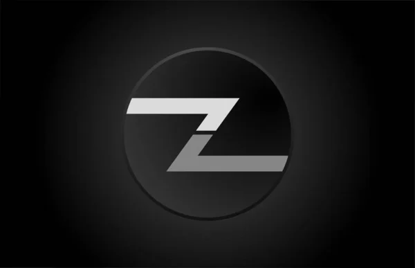Fekete-fehér ábécé betű z kör logó ikon design — Stock Vector