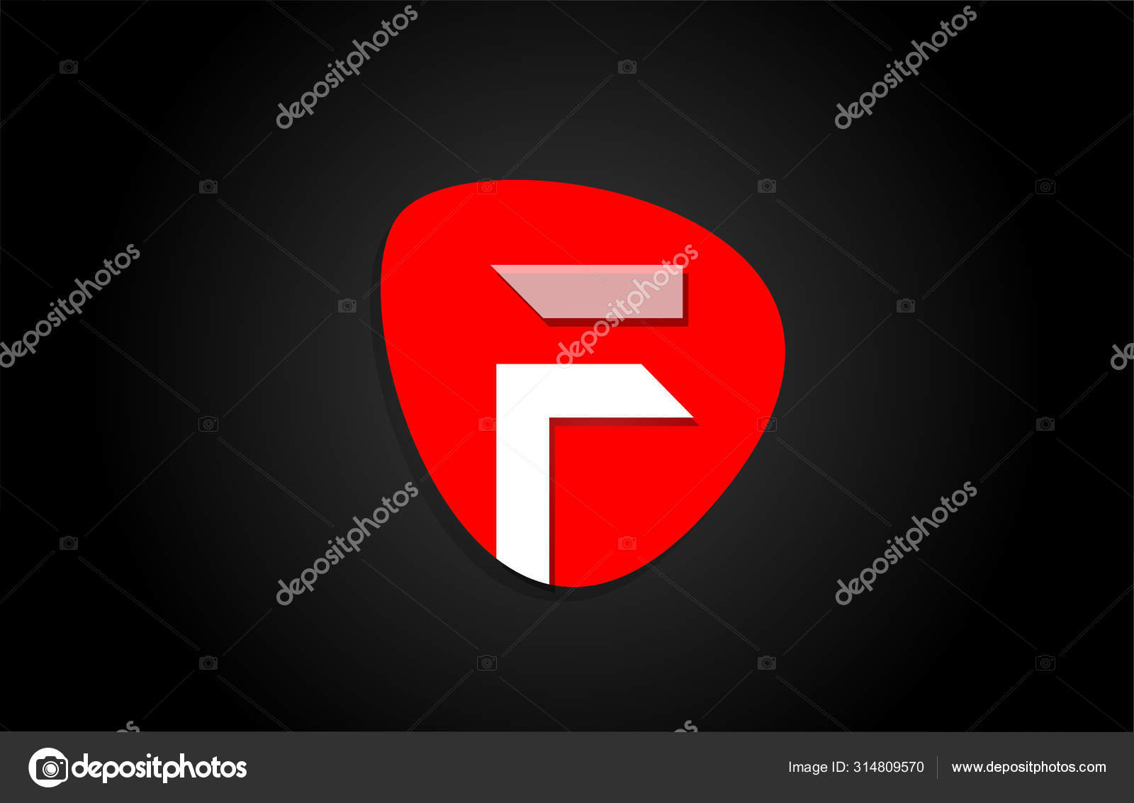 Red F White Alphabet Letter Logo For Company Logo Icon Design Stock Vector C Dragomirescu 314809570
