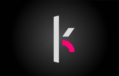 beyaz pembe alfabe harfi k logo simgesi tasarımı