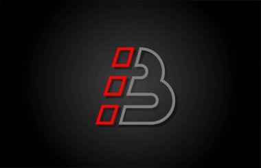 Alfabe satırı B harfi şirket logo simgesi tasarımı için kırmızı harf
