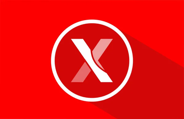 Alfabeto de logotipo de letra roja X sombra larga para el diseño del icono de la empresa — Archivo Imágenes Vectoriales