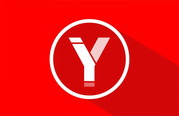 Longo alfabeto do logotipo da letra vermelha da sombra Y para o projeto do ícone da empresa — Vetor de Stock