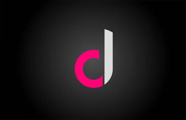 Branco alfabeto rosa letra d logotipo ícone design —  Vetores de Stock