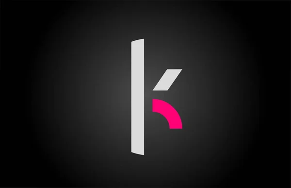Λευκό ροζ αλφάβητο γράμμα k λογότυπο εικονίδιο σχεδιασμό — Διανυσματικό Αρχείο