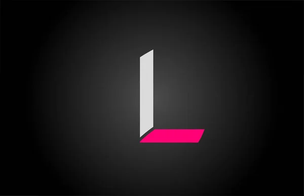 Branco alfabeto rosa letra l logotipo ícone design —  Vetores de Stock