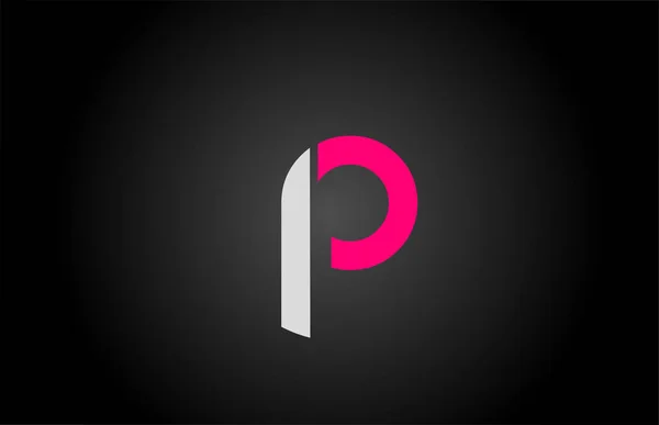 Blanco rosa letra del alfabeto p logo icono de diseño — Vector de stock