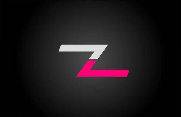 ホワイトピンクのアルファベット文字zロゴアイコンデザイン — ストックベクタ
