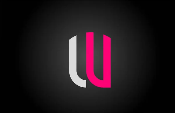 Weiß rosa Alphabet Buchstabe w Logo-Symbol-Design — Stockvektor