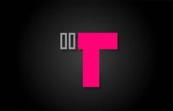 公司标志图标设计用黑色和粉色字母T字母 — 图库矢量图片