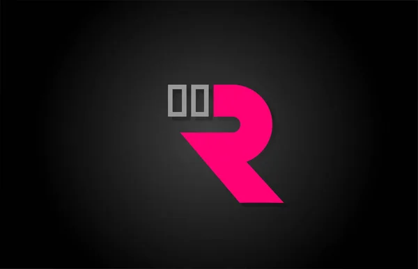 Alphabet R letter in black and pink for company logo icon design — Stock vektor