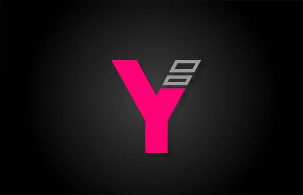 Alphabet Y letter in black and pink for company logo icon design — Stock Vector