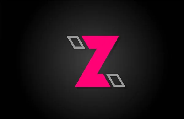 Alphabet Z lettre en noir et rose pour le logo de l'entreprise icône design — Image vectorielle