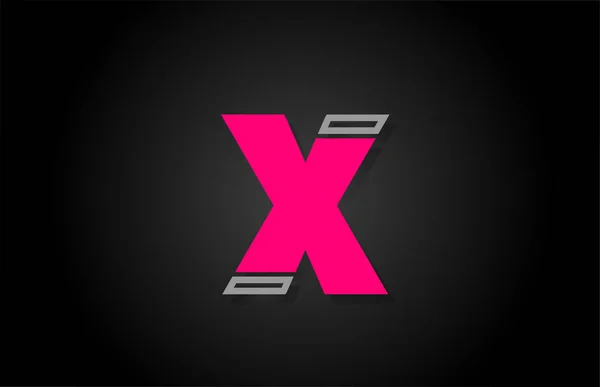 Alphabet x Buchstabe in schwarz und rosa für das Design des Firmenlogos — Stockvektor