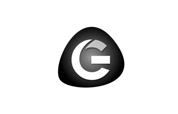 G字母表字母标志，公司图标设计用黑色和白色 — 图库矢量图片