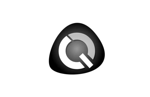 Q alfabet letter logo voor bedrijfsicoon design in zwart en wit — Stockvector