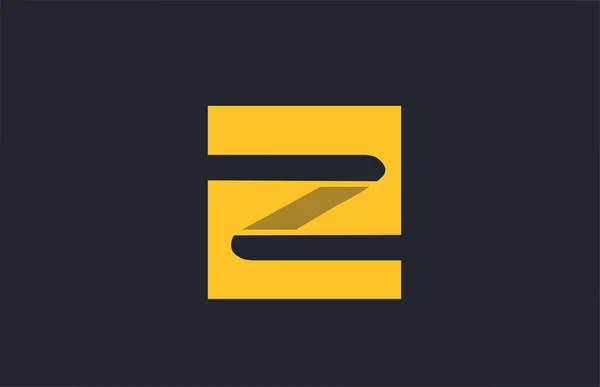 黄色の正方形のシンプルな文字Z会社のログのための青いロゴのアルファベット — ストックベクタ