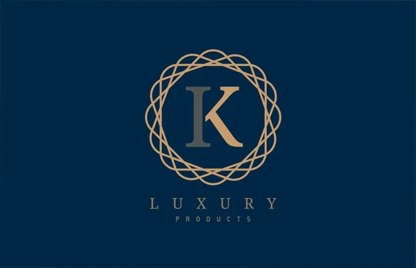 Luxury letter K logo alphabet for company logo icon design — Stock Vector