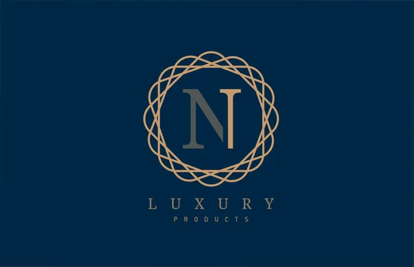 Luksusowy alfabet literowy N logo dla projektu ikony logo firmy — Wektor stockowy