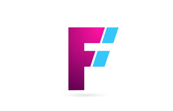 Bokstaven F logotyp alfabet för företagets logotyp ikon design i rosa blått — Stock vektor